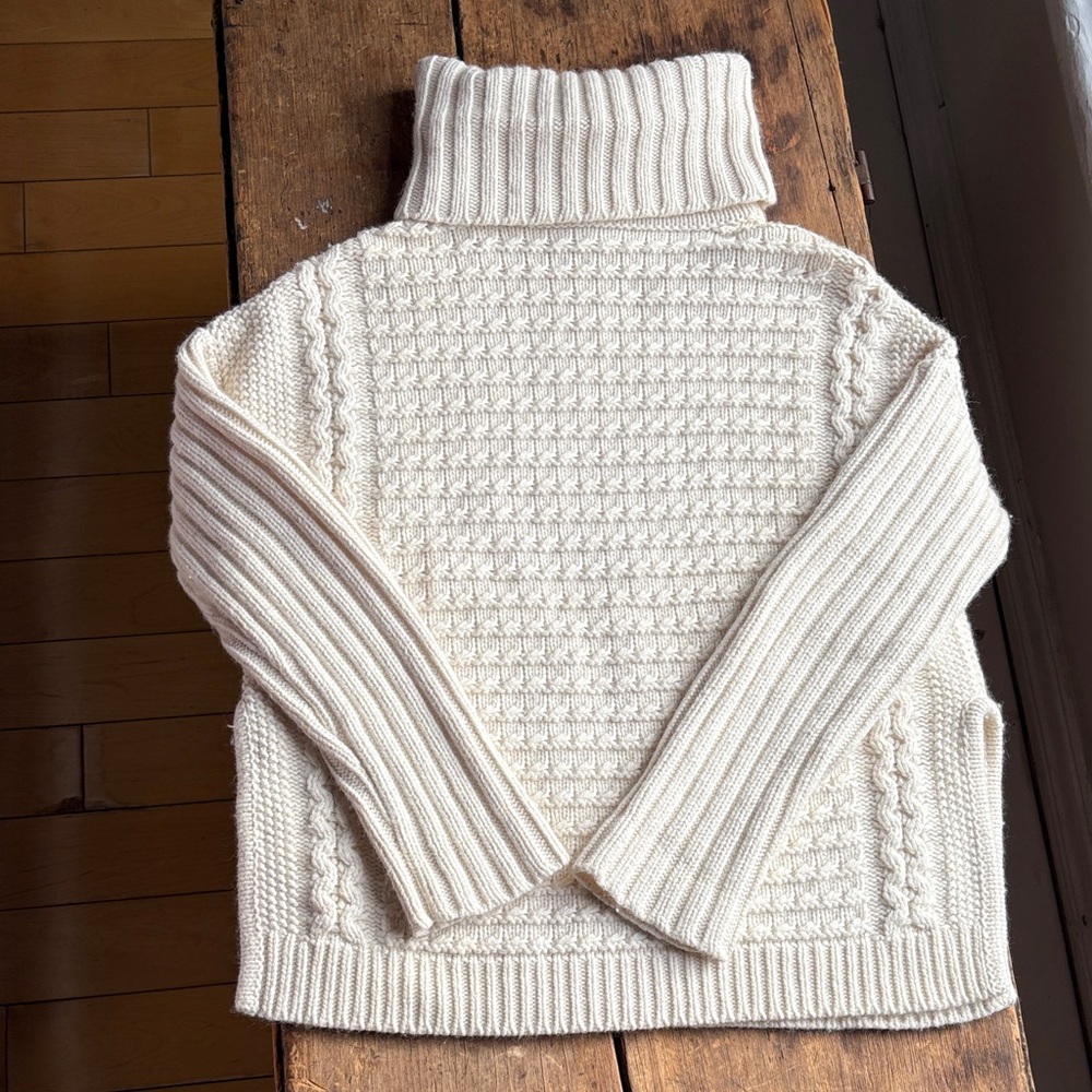 Cream Turtleneck Sweater